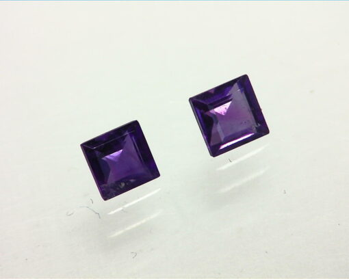 Amethyst Faceted Genuine Gemstone Matched Pair 0.70 CT GSG, 460 - Image 3