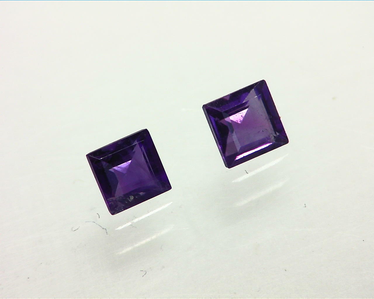 Amethyst Faceted Genuine Gemstone Matched Pair 0.70 CT GSG, 460 - Image 3