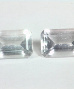 Alternative view of Rose Quartz Emerald Cut Natural Faceted Genuine Gemstone Pair 1.08 CT GSG,108