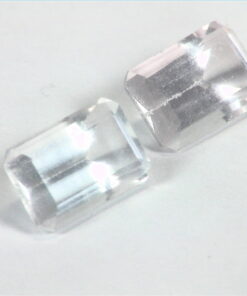 Rose Quartz Emerald Cut Natural Faceted Genuine Gemstone Pair 1.08 CT GSG,108