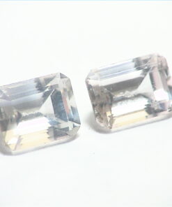Rose Quartz Emerald Cut Natural Faceted Genuine Gemstone Pair 4.12 CT GSG,222