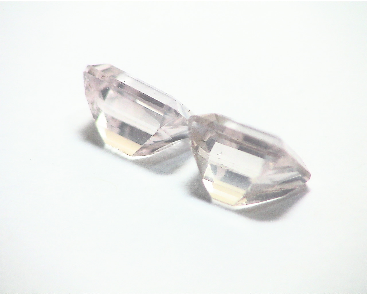 Rose Quartz Emerald Cut Natural Faceted Genuine Gemstone Pair 4.12 CT GSG,222 - Image 3