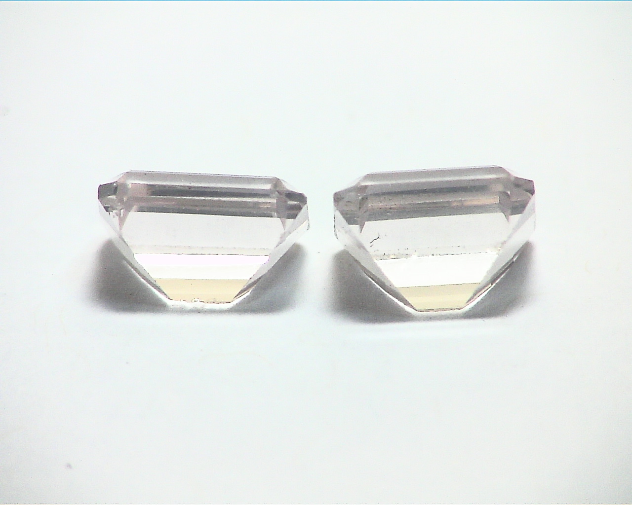Rose Quartz Emerald Cut Natural Faceted Genuine Gemstone Pair 4.12 CT GSG,222 - Image 4