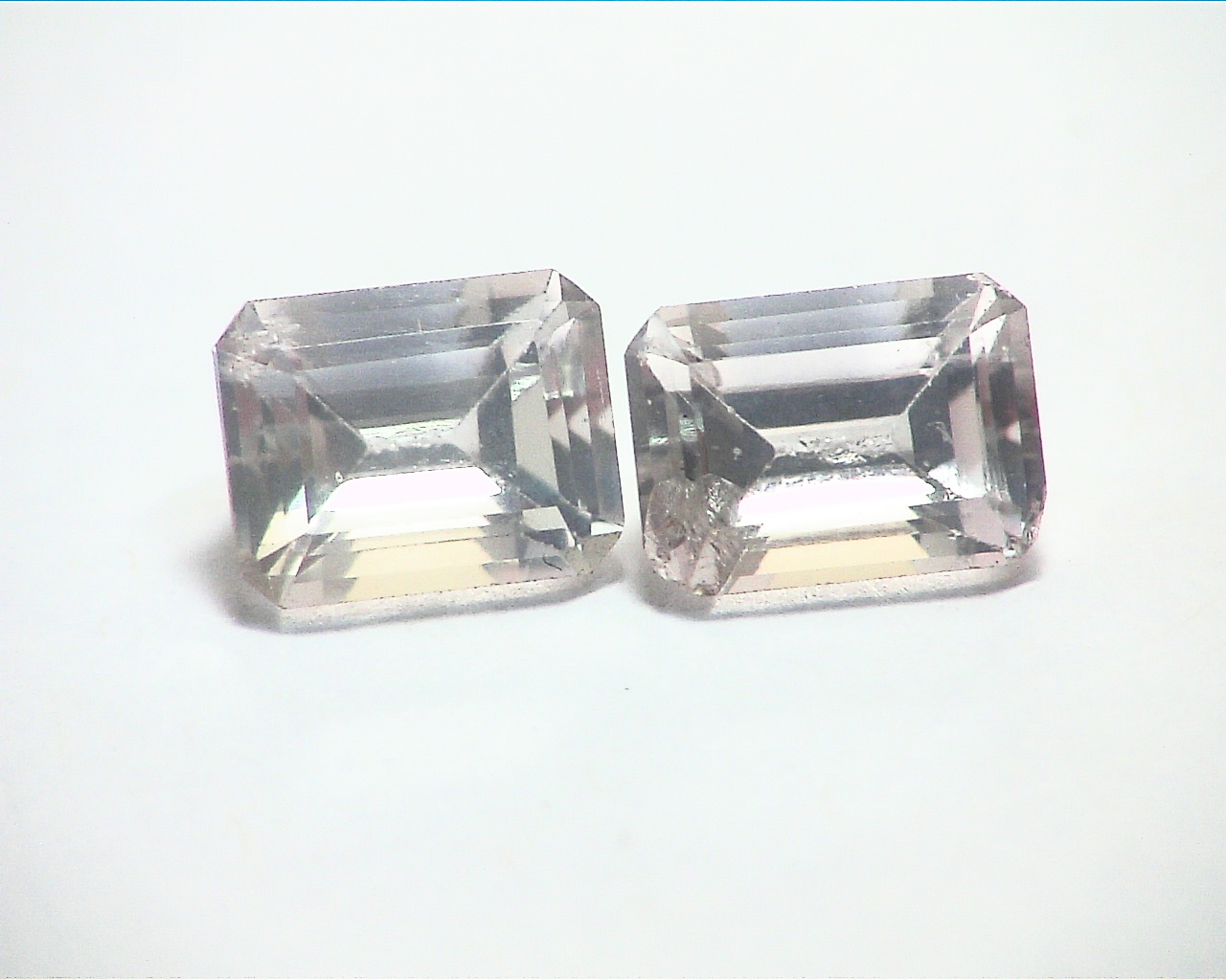 Rose Quartz Emerald Cut Natural Faceted Genuine Gemstone Pair 4.12 CT GSG,222 - Image 6