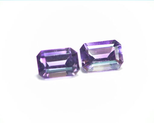Amethyst Faceted Genuine Gemstone Emerald Cut Matched Pair 1.81 CT GSG,305 - Image 4