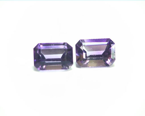 Amethyst Faceted Genuine Gemstone Emerald Cut Matched Pair 1.81 CT GSG,305 - Image 7