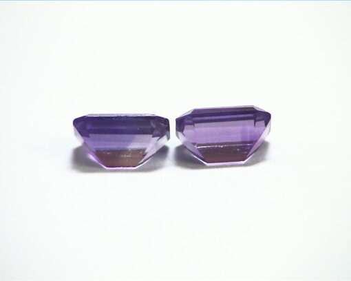 Amethyst Faceted Genuine Gemstone Emerald Cut Matched Pair 1.81 CT GSG,305 - Image 5
