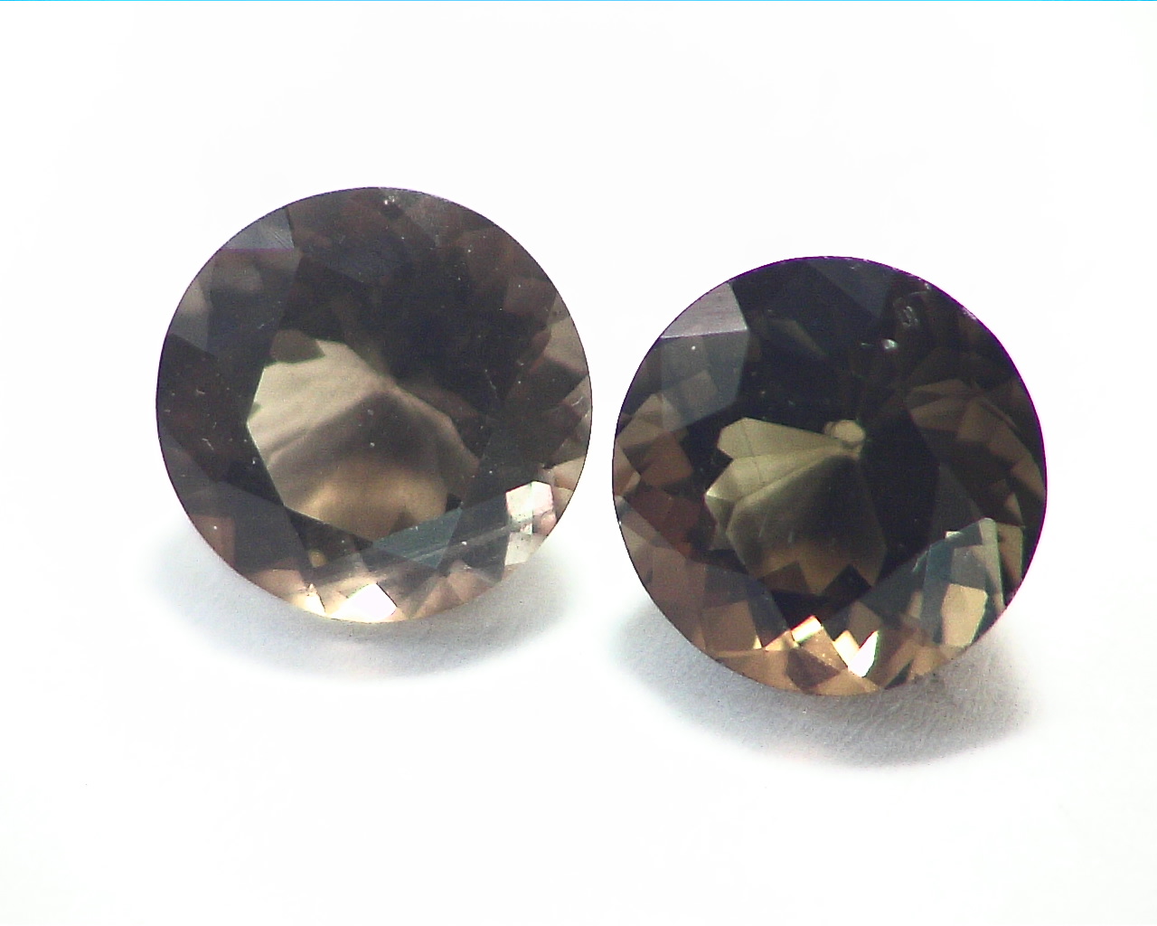 Smokey Quartz Natural Genuine Faceted Gemstone Matched Pair 6.40 CT GSG,327 - Image 2