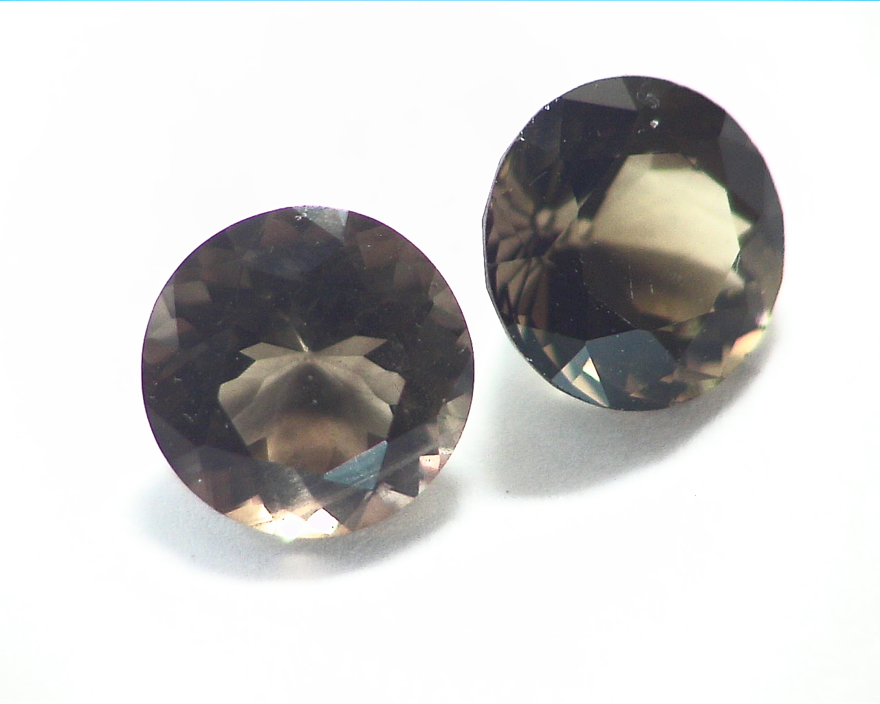 Smokey Quartz Natural Genuine Faceted Gemstone Matched Pair 6.40 CT GSG,327 - Image 3