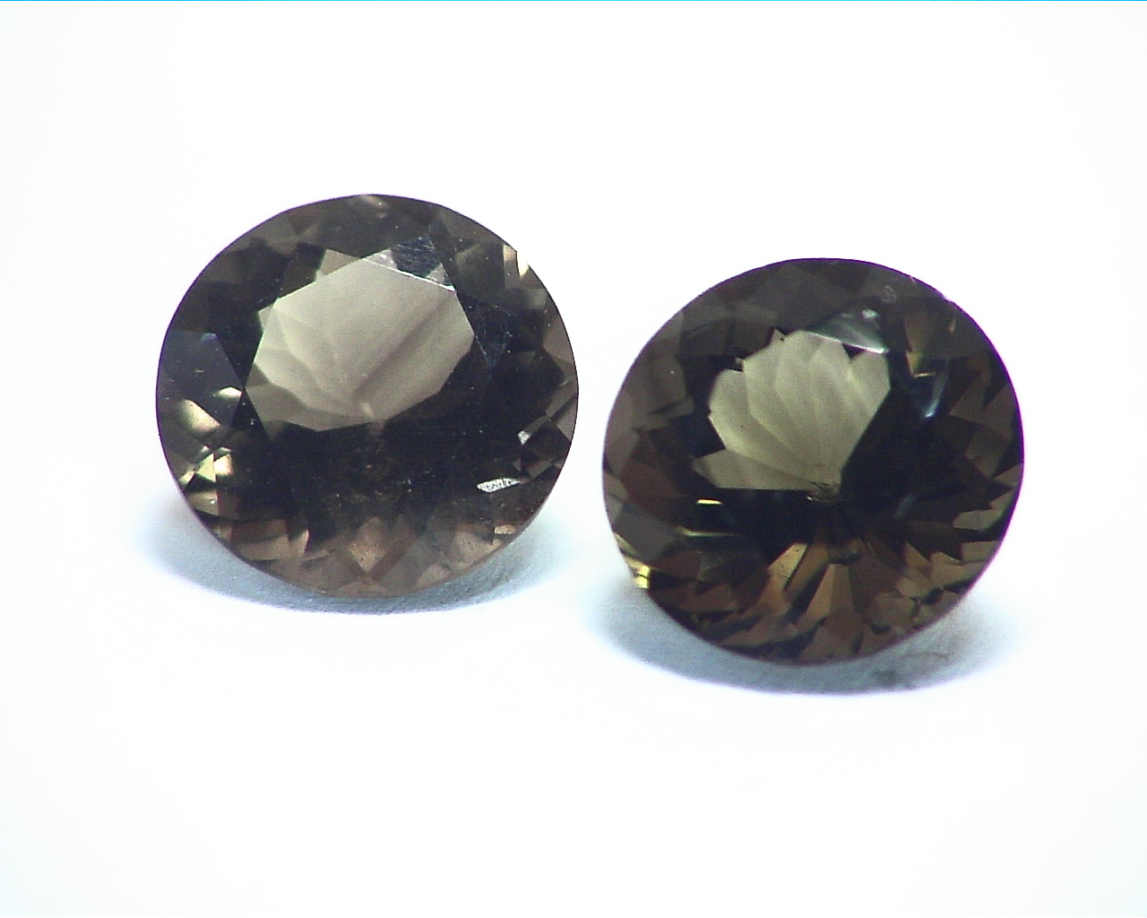 Smokey Quartz Natural Genuine Faceted Gemstone Matched Pair 6.40 CT GSG,327 - Image 6