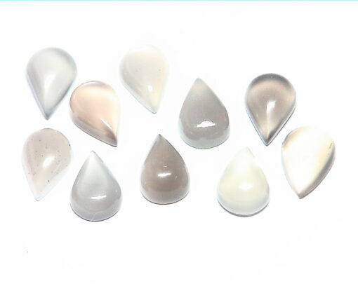 Moonstone Gray Natural Genuine Gemstone Cabochons 19.07 GSG,338