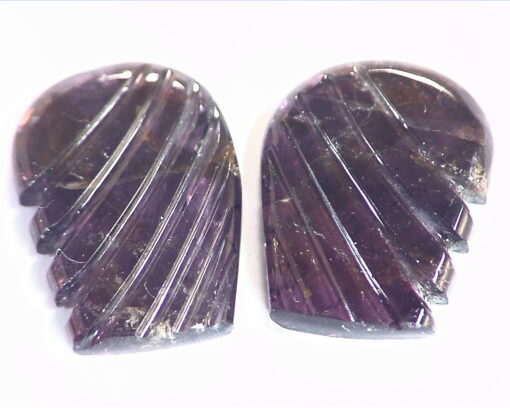 Tourmaline Matched Pair Carved Genuine Gemstone 18.14 CT GSG,448 - Image 7