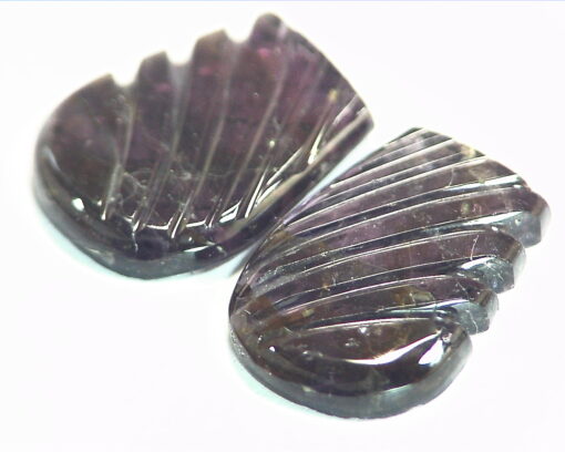 Tourmaline Matched Pair Carved Genuine Gemstone 18.14 CT GSG,448 - Image 3