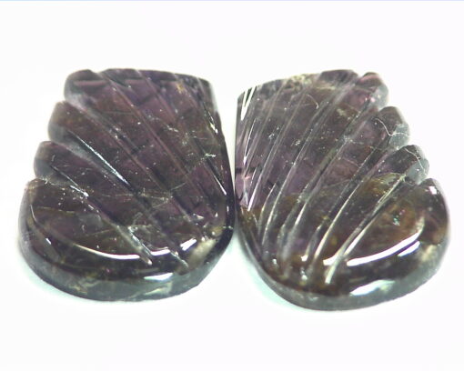Tourmaline Matched Pair Carved Genuine Gemstone 18.14 CT GSG,448 - Image 4