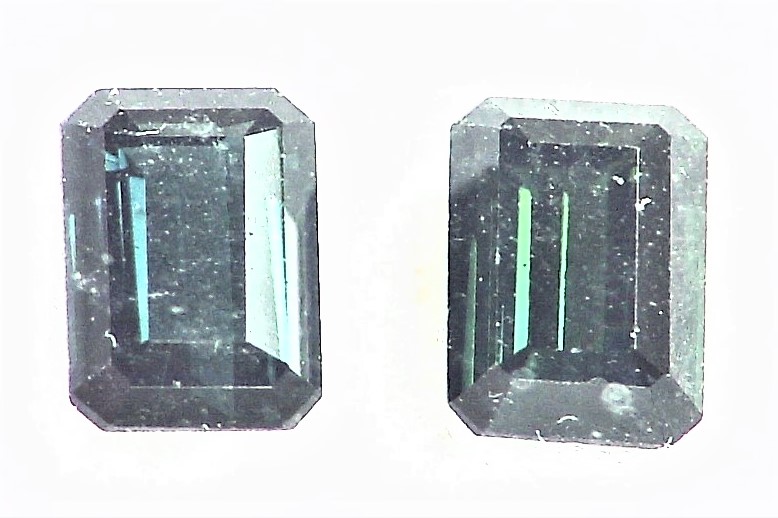 Tourmaline Indicolite Natural Genuine Gemstone Matched Pair Emerald cut,GSG,570 - Image 4