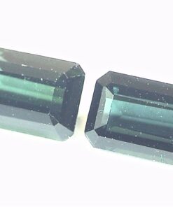 Alternative view of Tourmaline Indicolite Natural Genuine Gemstone Matched Pair Emerald cut,GSG,570