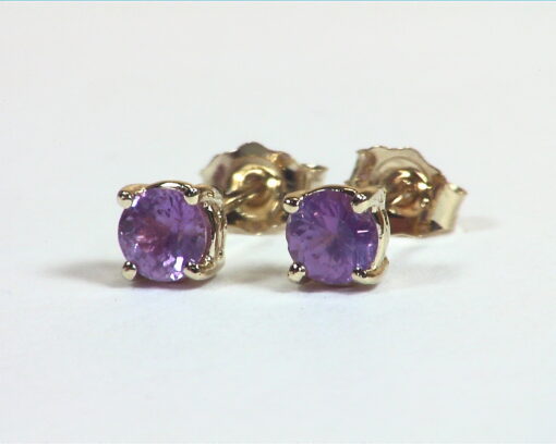 Pink Sapphire Natural 14 KT White Gold Earrings With Faceted Gemstones EFK 840 - Image 3