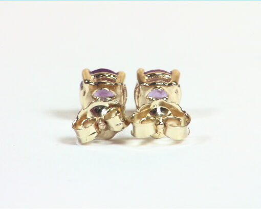 Pink Sapphire Natural 14 KT White Gold Earrings With Faceted Gemstones EFK 840 - Image 4