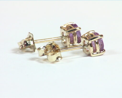 Pink Sapphire Natural 14 KT White Gold Earrings With Faceted Gemstones EFK 840 - Image 6