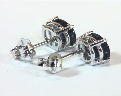 Blue Spinel Natural Genuine Gemstone 14 KT White Gold Earrings(Sri Lanka)EFK846 - Image 6