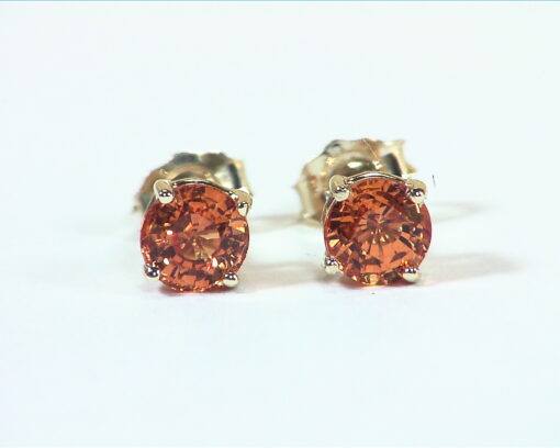 Mandarin Garnet Matched Pair Natural Genuine Gemstone 14KT Gold Earrings EFK849 - Image 7