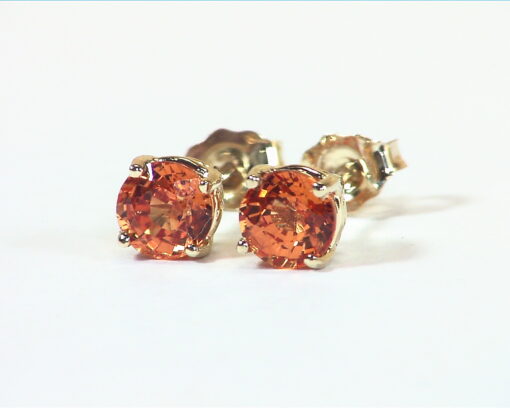 Mandarin Garnet Matched Pair Natural Genuine Gemstone 14KT Gold Earrings EFK849 - Image 5