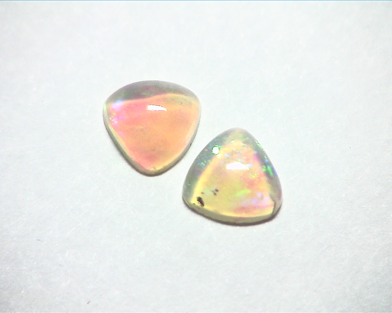 Ethiopian Opal Natural Genuine Gemstone 1.10 CT Matched Pair GSG 450 - Image 3