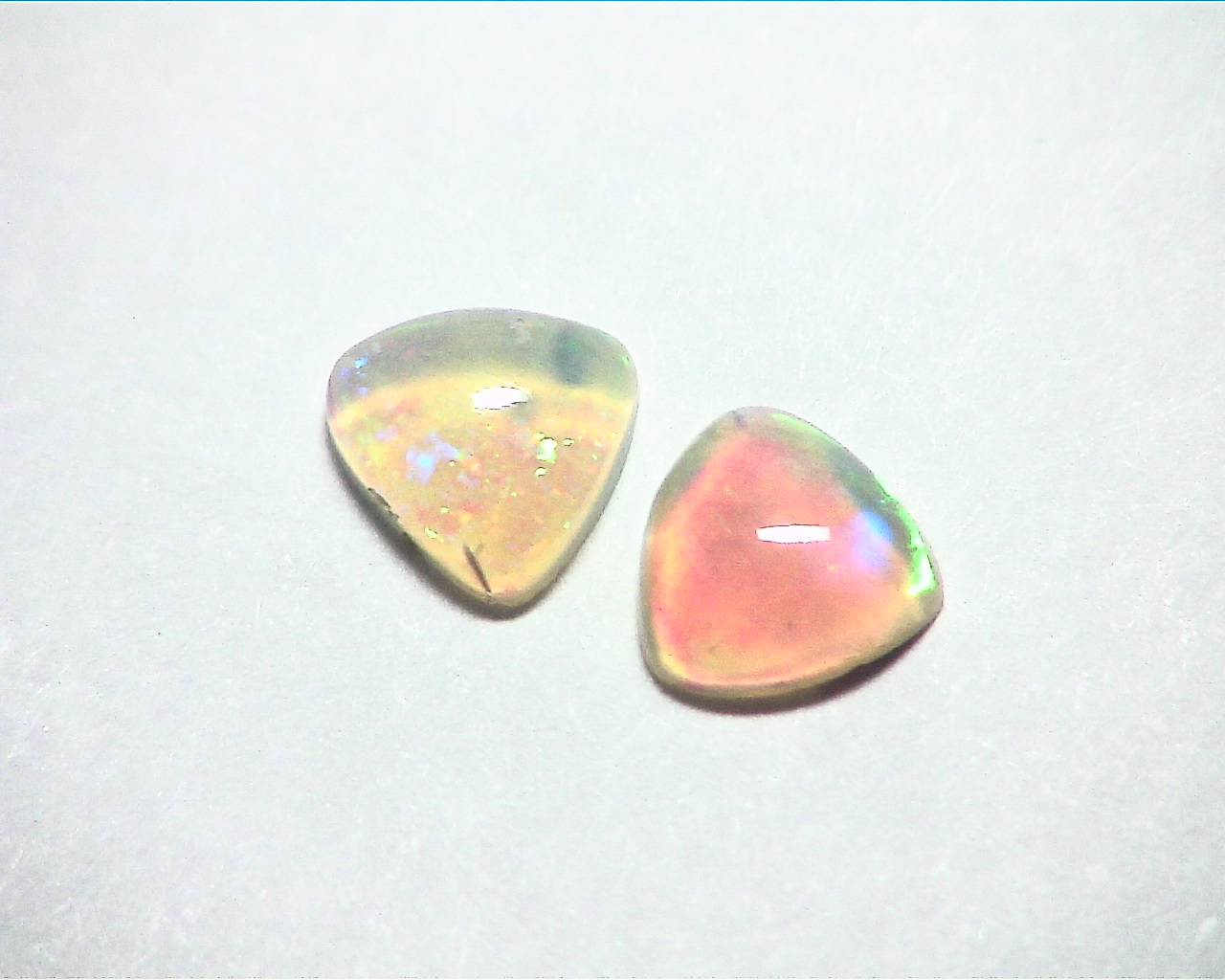 Ethiopian Opal Natural Genuine Gemstone 1.10 CT Matched Pair GSG 450 - Image 5