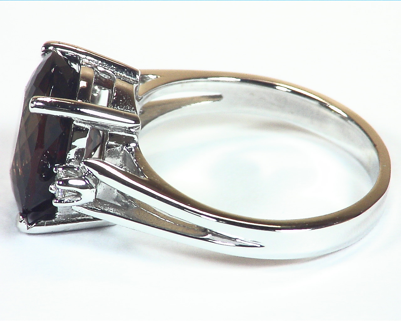 Blue Star Sapphire Diamond Natural Genuine Gemstone White Gold Ring RSS,410 - Image 6