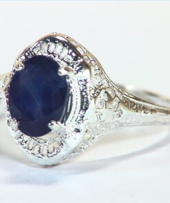 Blue Sapphire Sri Lanka Natural Genuine Gemstone Sterling Silver Ring RSS,1213
