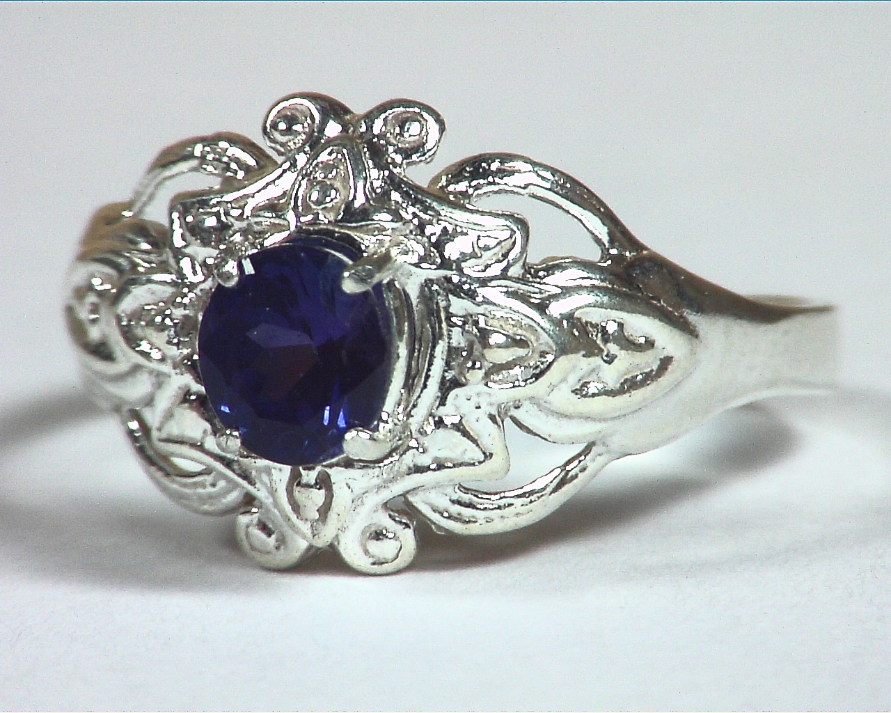 Blue Sapphire Sri Lanka Natural Genuine Gemstone Sterling Silver Ring RSS,1233 - Image 3