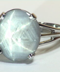 Gray Star Sapphire Unheated 14 kt White Gold Lady's Ring RFK,441