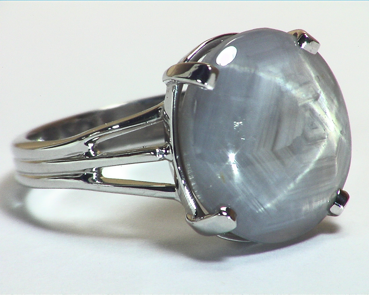 Gray Star Sapphire Unheated 14 kt White Gold Lady's Ring RFK,441 - Image 2