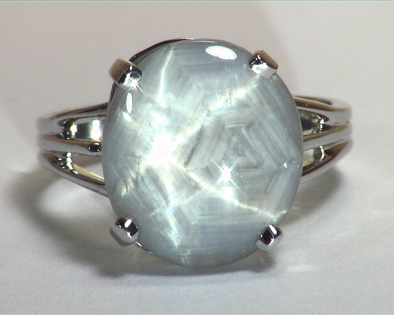 Gray Star Sapphire Unheated 14 kt White Gold Lady's Ring RFK,441 - Image 3