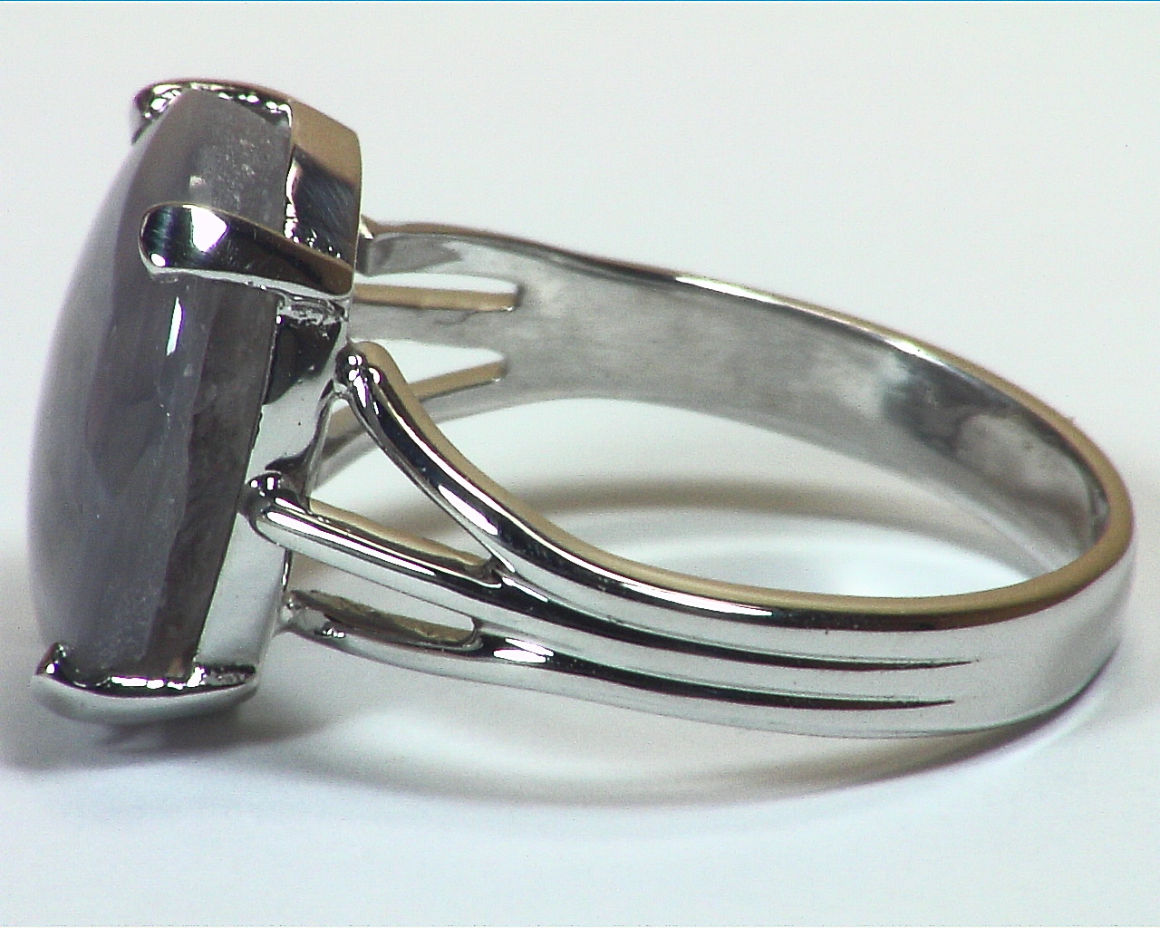 Gray Star Sapphire Unheated 14 kt White Gold Lady's Ring RFK,441 - Image 5