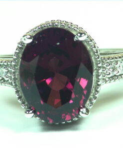 Alternative view of Garnet 6.25 CT DIA Natural Genuine Gemstone 14KT White Gold Diamond Ring RFK442