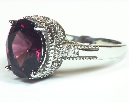 Garnet 6.25 CT DIA Natural Genuine Gemstone 14KT White Gold Diamond Ring RFK442 - Image 5