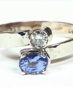 Blue Ceylon Sapphire Diamond Engagement Ring 14,kt Lady's Ring RFK,459
