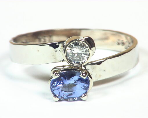 Blue Ceylon Sapphire Diamond Engagement Ring 14,kt Lady's Ring RFK,459