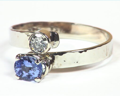 Blue Ceylon Sapphire Diamond Engagement Ring 14,kt Lady's Ring RFK,459 - Image 3