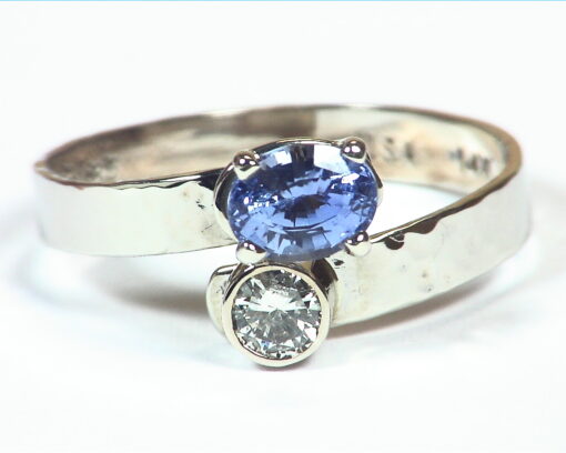 Blue Ceylon Sapphire Diamond Engagement Ring 14,kt Lady's Ring RFK,459 - Image 5