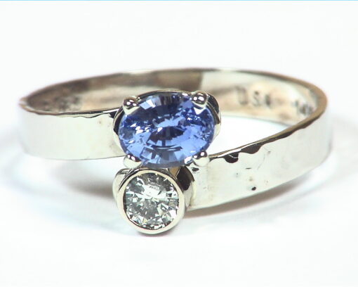 Blue Ceylon Sapphire Diamond Engagement Ring 14,kt Lady's Ring RFK,459 - Image 6