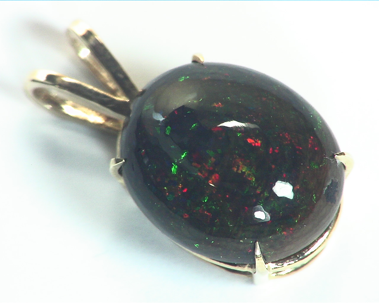 Opal (Mexican) Fire Opal 14 Kt Yellow Gold Pendent NFG,1028 - Image 2
