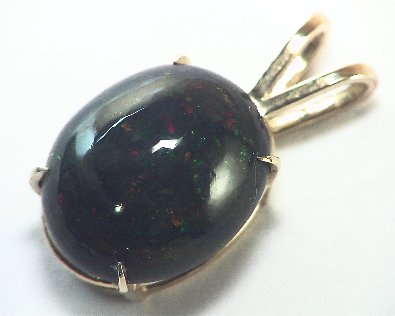 Opal (Mexican) Fire Opal 14 Kt Yellow Gold Pendent NFG,1028 - Image 4