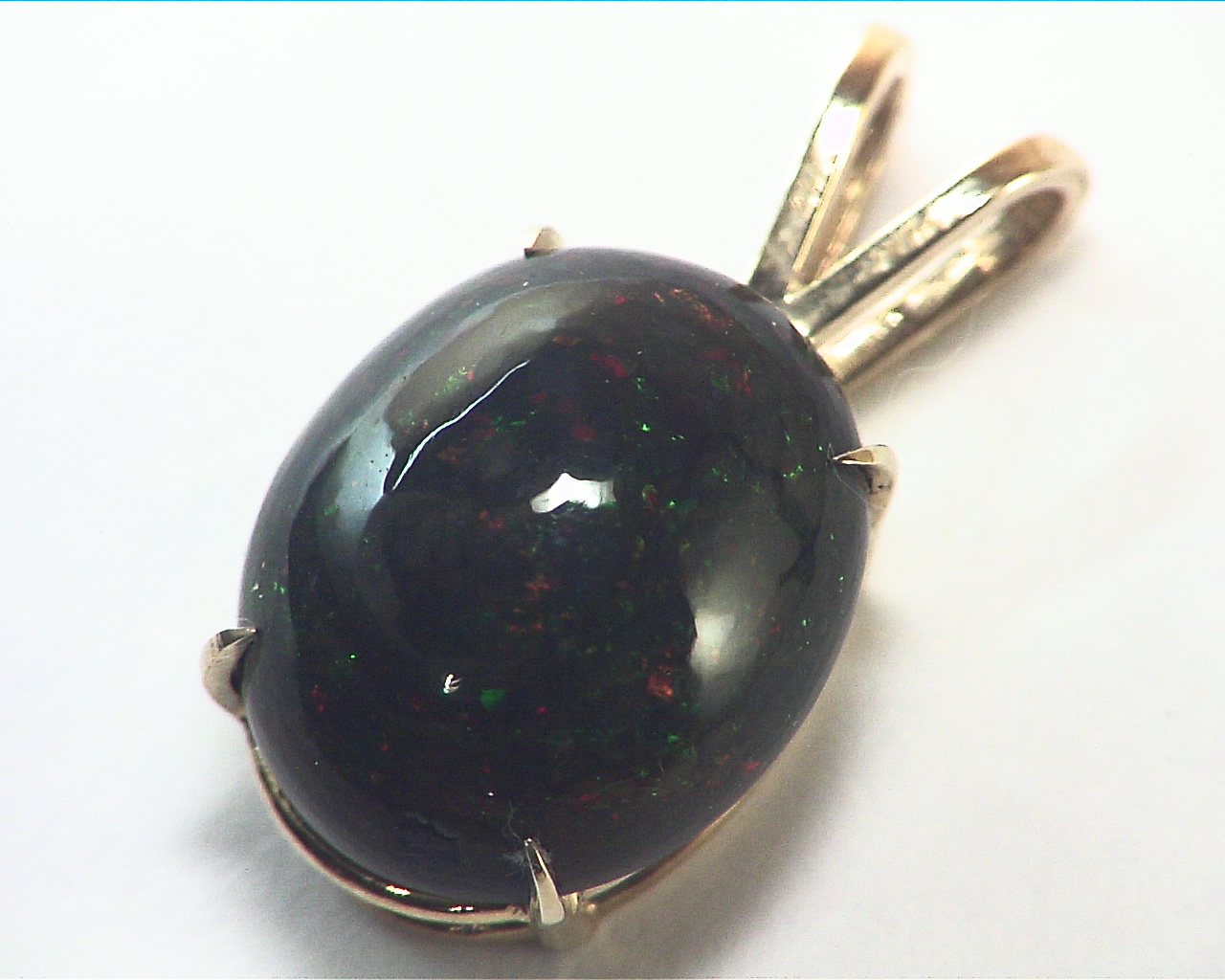 Opal (Mexican) Fire Opal 14 Kt Yellow Gold Pendent NFG,1028 - Image 6