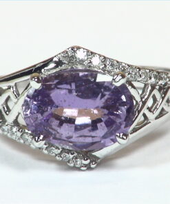 Purple Sapphire Natural Genuine Gemstone Sterling Silver Lady's Ring RFK,444