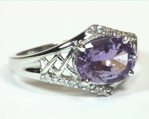 Purple Sapphire Natural Genuine Gemstone Sterling Silver Lady's Ring RFK,444 - Image 2