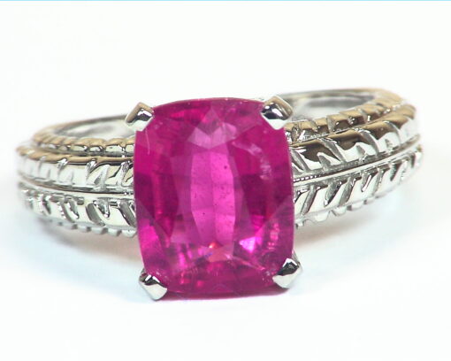 Pink Tourmaline Natural Genuine Gemstone Rose Gold Ring RFK,445