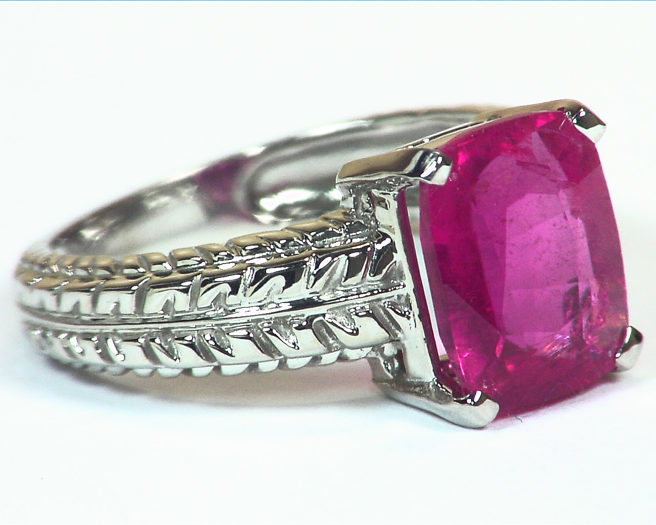 Pink Tourmaline Natural Genuine Gemstone Rose Gold Ring RFK,445 - Image 3