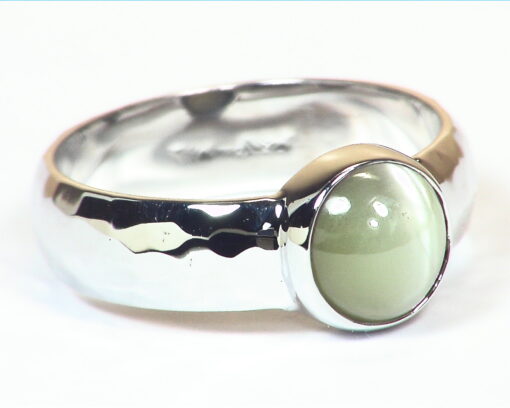 Cats Eye Chrysoberyl Natural Genuine Gemstones White Gold Ring RFK,454 - Image 2